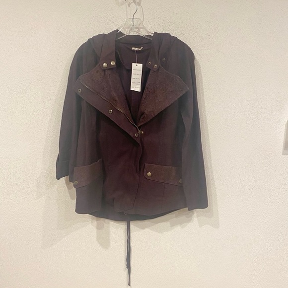 NWT Kyla Seo Linen Crochet Moto Jacket Size Small - Picture 1 of 4